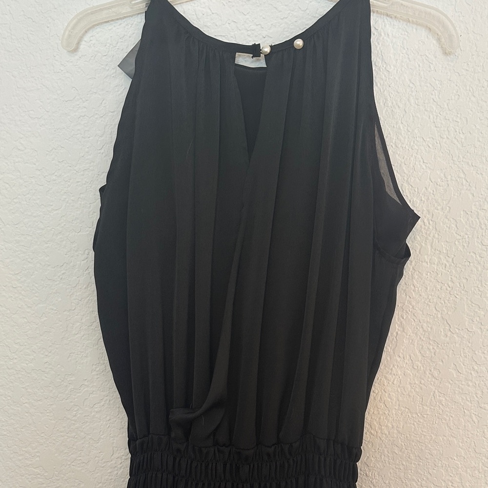 Classic Black Smocked-Waist Midi Dress - Picture 7 of 8
